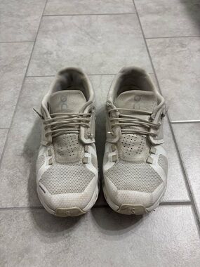 On Running Cloud 6 white Neutral Mesh Sneakers